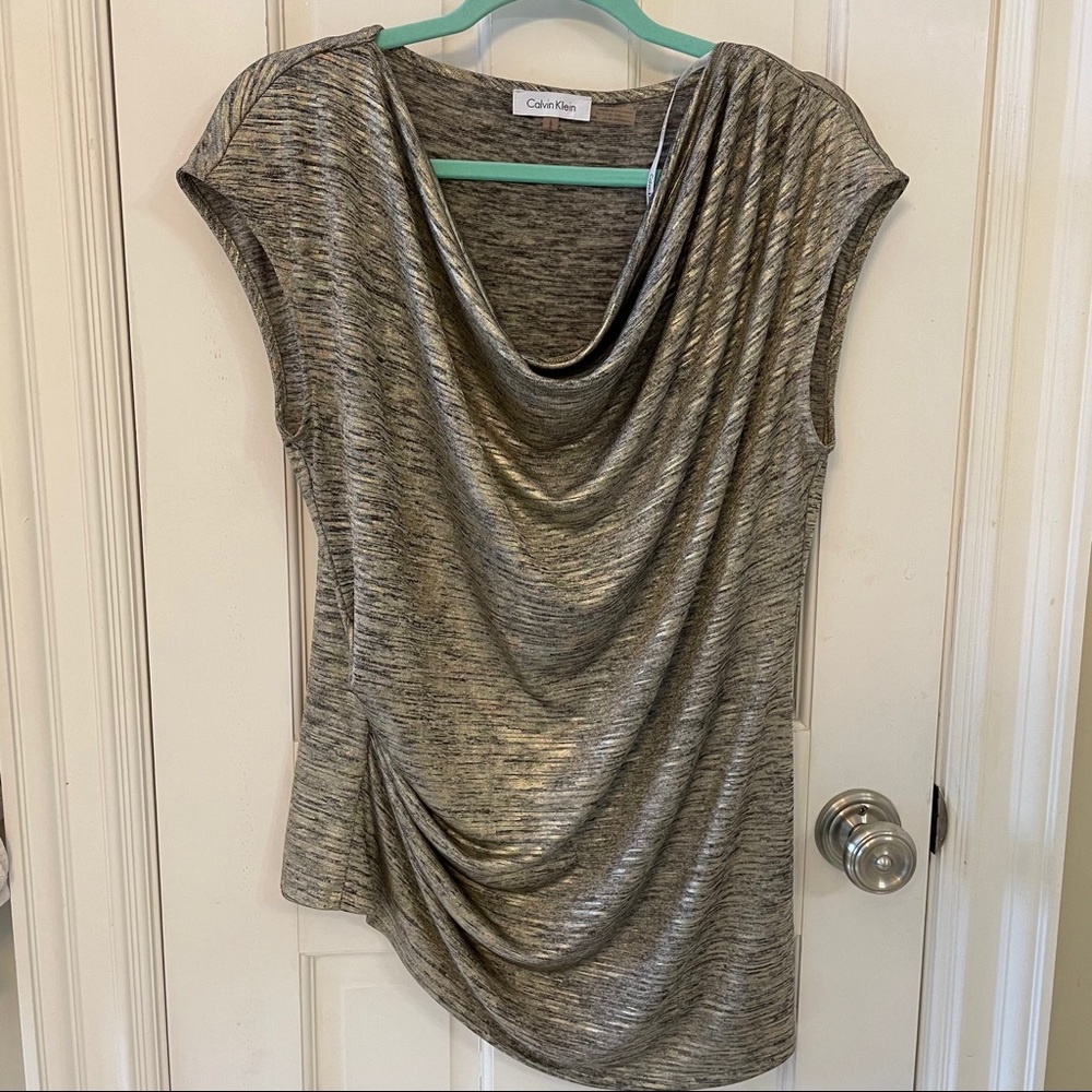 Calvin Klein Gold Shimmery Top